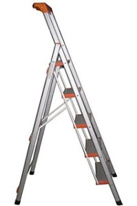 Ladders tend to be made from aluminium for a combination of strength and lightness.